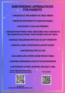 Free Parents Affirmation printout - Empower Their Potential